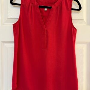 Banana Republic Red Sleeveless V-Neck Blouse | Size XS